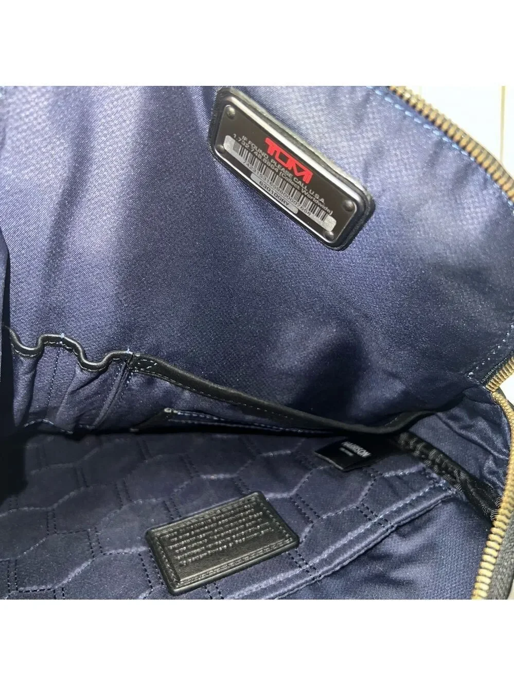 TUMI Gray Leather Sling Backpack Crossbody Bag Travel Everyday Work